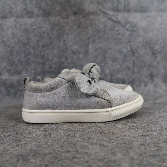 Funky Monkey Shoes Kids 9 Slip On Sneakers Bow Grey Girls Trainer Casual Comfort - Picture 2 of 13